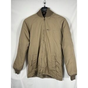 Vintage Oakton LTD Mens Canvas Bomber Jacket Mens L Big & Extra Tall Fur Lined